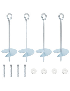 Ancora per Terra 4 pcs Argento Ø10 x 30 cm Metallo Galvanizzato