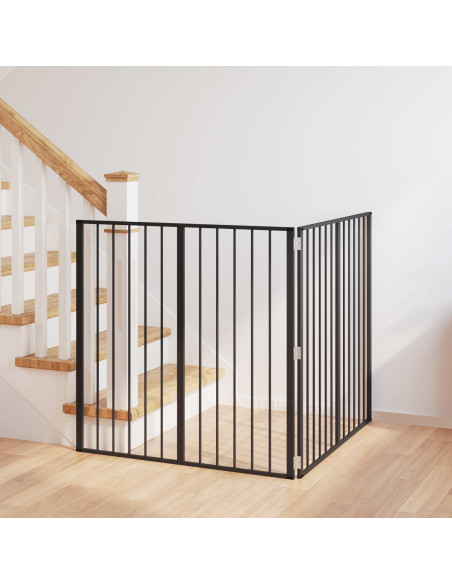 Cancello per cani 2 pcs Nero 100 x 100 cm Acciaio zincato