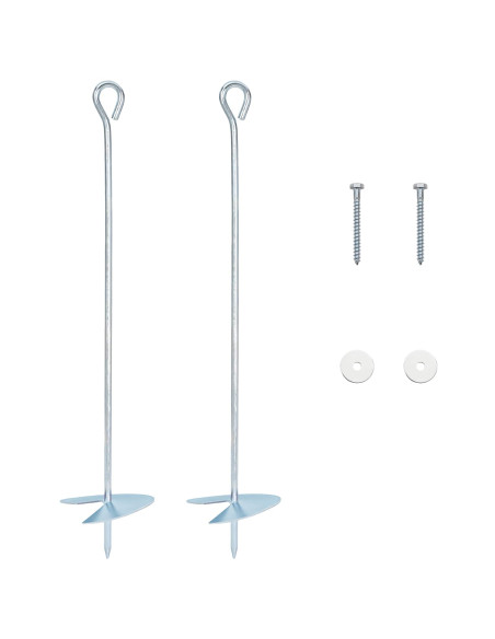 Ancora per Terra 2 pcs Argento Ø10 x 50 cm Metallo Galvanizzato
