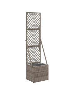 Vaso da Giardino con Trellis Grigio 35 x 30 x 135 cm polyrattan 2