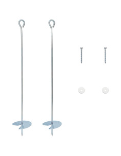 Ancora per Terra 2 pcs Argento Ø10 x 60 cm Metallo Galvanizzato