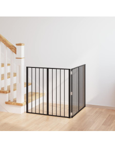 Cancello per cani 2 pcs Nero 80 x 80 cm Acciaio zincato