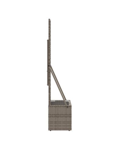 Vaso da Giardino con Trellis Grigio 35 x 30 x 135 cm polyrattan
