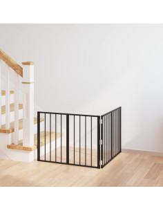 Cancello per cani 2 pcs Nero 80 x 60 cm Acciaio zincato