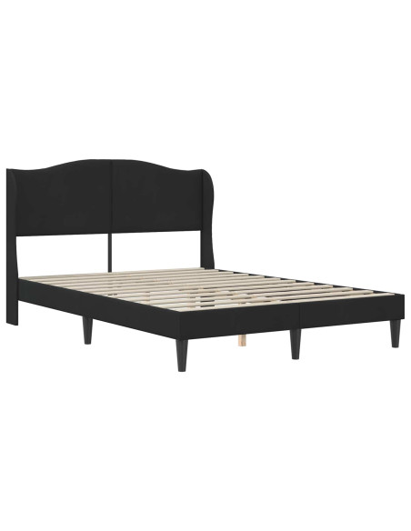 Struttura del letto con testiera Nero 140 x 190 cm Velluto
