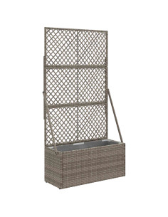Vaso da Giardino con Trellis Grigio 70 x 30 x 135 cm polyrattan 2