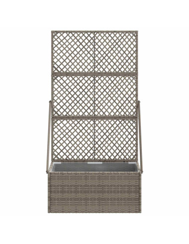 Vaso da Giardino con Trellis Grigio 70 x 30 x 135 cm polyrattan