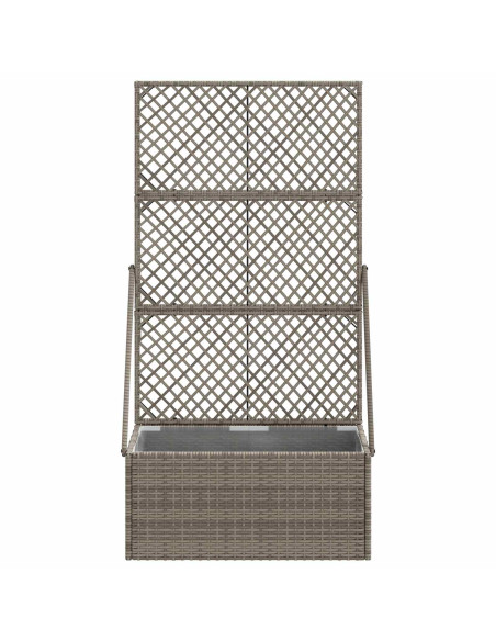 Vaso da Giardino con Trellis Grigio 70 x 30 x 135 cm polyrattan