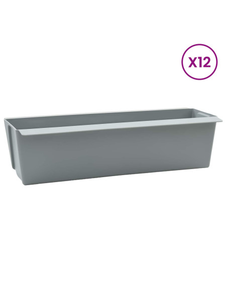 Fioriere per Euro pallet 12 pcs Grigio chiaro
