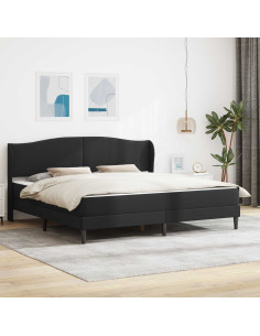 Struttura del letto con testiera Nero 200 x 200 cm Similpelle