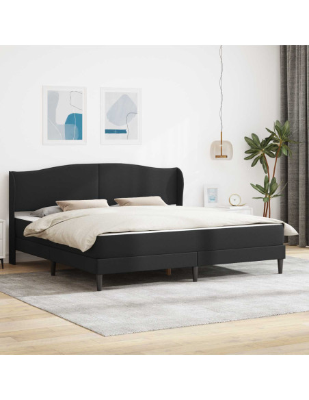 Struttura del letto con testiera Nero 200 x 200 cm Similpelle