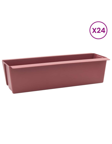 Fioriere per Euro pallet 24 pcs Marrone 36 x 13,5 x 9,5 cm