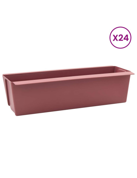 Fioriere per Euro pallet 24 pcs Marrone 36 x 13,5 x 9,5 cm