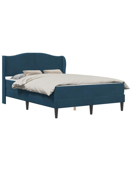 Struttura del letto con testiera Blu 140 x 200 cm Velluto