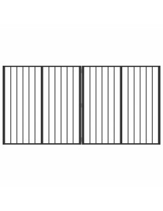 Cancello per cani 2 pcs Nero 100 x 100 cm Acciaio zincato 2