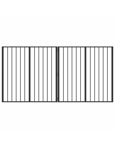 Cancello per cani 2 pcs Nero 100 x 100 cm Acciaio zincato