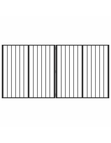 Cancello per cani 2 pcs Nero 100 x 100 cm Acciaio zincato