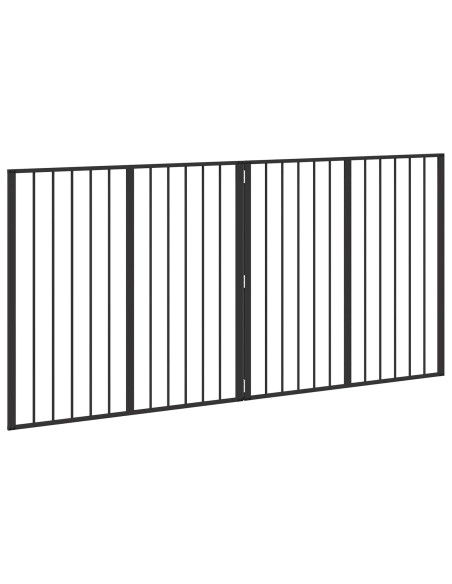 Cancello per cani 2 pcs Nero 100 x 100 cm Acciaio zincato