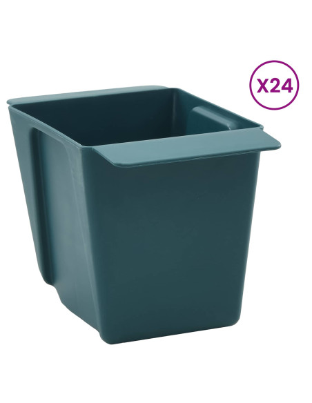 Fioriere per Euro pallet 24 pcs Verde 13,5 x 9 x 9,5 cm