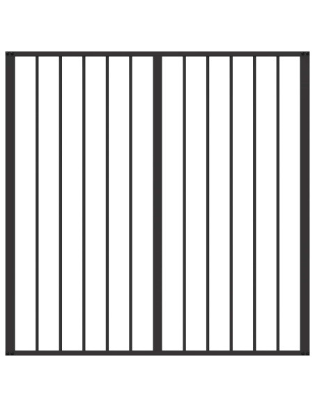 Cancello per cani 2 pcs Nero 100 x 100 cm Acciaio zincato