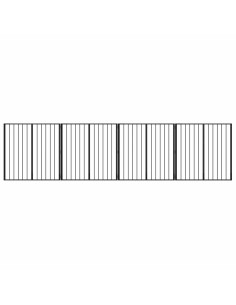 Cancello per cani 4 pcs Nero 100 x 100 cm Acciaio zincato 2