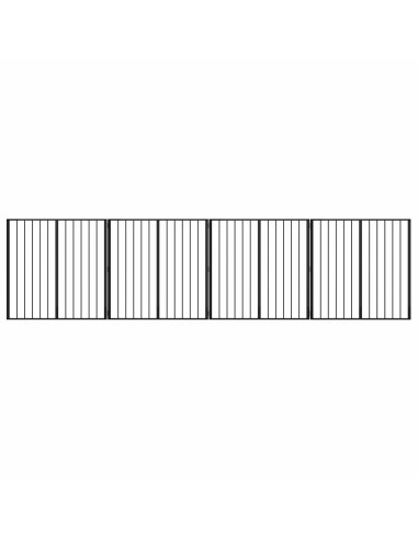 Cancello per cani 4 pcs Nero 100 x 100 cm Acciaio zincato
