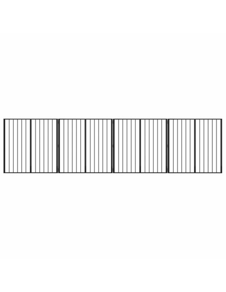 Cancello per cani 4 pcs Nero 100 x 100 cm Acciaio zincato