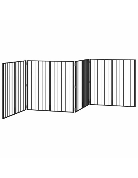 Cancello per cani 4 pcs Nero 100 x 100 cm Acciaio zincato
