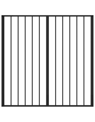 Cancello per cani 4 pcs Nero 100 x 100 cm Acciaio zincato