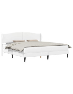 Struttura del letto con testiera Bianco 200 x 200 cm Similpelle 2