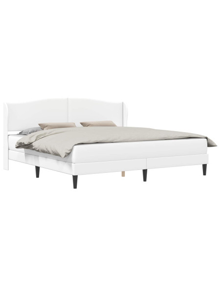 Struttura del letto con testiera Bianco 200 x 200 cm Similpelle