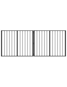 Cancello per cani 2 pcs Nero 100 x 80 cm Acciaio zincato 2