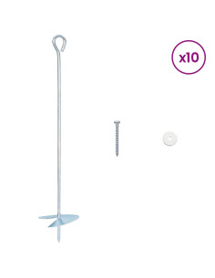 Ancora per Terra 10 pcs Argento Ø10 x 50 cm 2