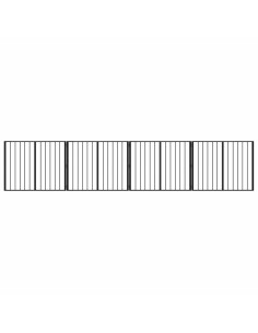 Cancello per cani 4 pcs Nero 100 x 80 cm Acciaio zincato 2