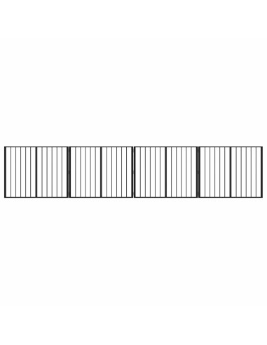 Cancello per cani 4 pcs Nero 100 x 80 cm Acciaio zincato
