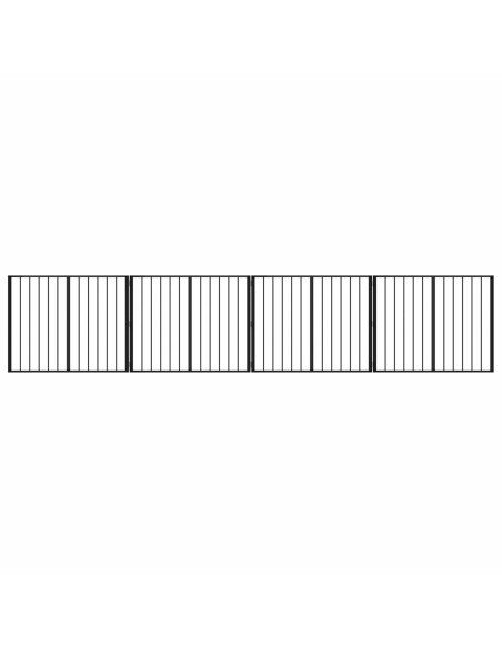 Cancello per cani 4 pcs Nero 100 x 80 cm Acciaio zincato