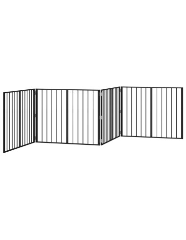 Cancello per cani 4 pcs Nero 100 x 80 cm Acciaio zincato