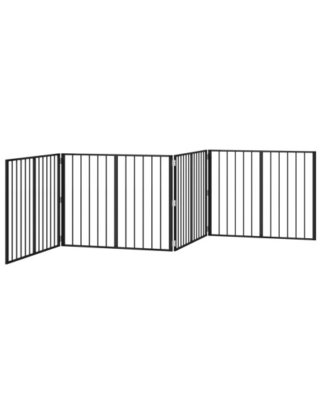 Cancello per cani 4 pcs Nero 100 x 80 cm Acciaio zincato