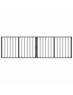Cancello per cani 2 pcs Nero 100 x 60 cm Acciaio zincato 2