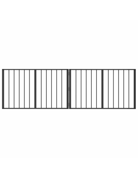 Cancello per cani 2 pcs Nero 100 x 60 cm Acciaio zincato