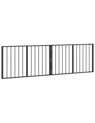 Cancello per cani 2 pcs Nero 100 x 60 cm Acciaio zincato