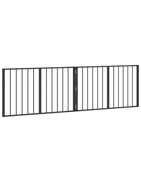 Cancello per cani 2 pcs Nero 100 x 60 cm Acciaio zincato