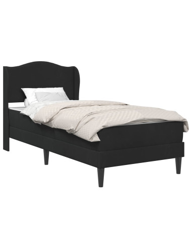 Struttura del letto con testiera Nero 90 x 190 cm Velluto
