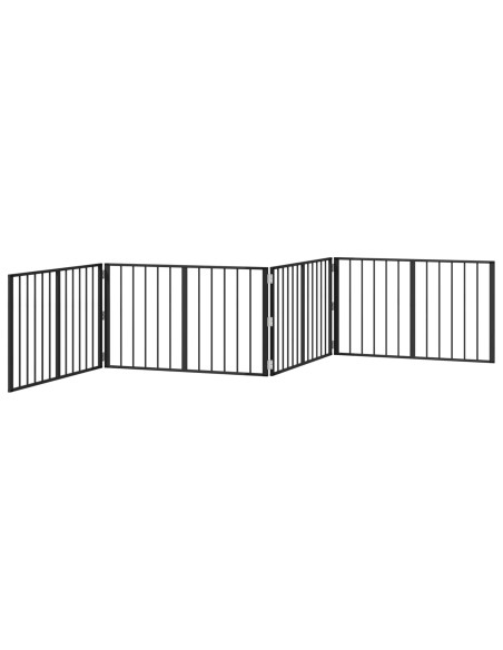 Cancello per cani 4 pcs Nero 100 x 60 cm Acciaio zincato