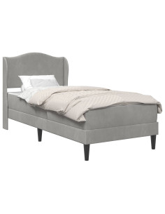 Struttura del letto Grigio Chiaro 90 x 200 cm Velluto 2
