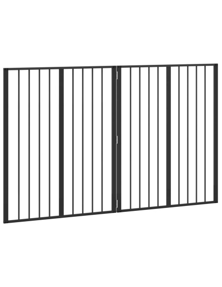 Cancello per cani 2 pcs Nero 80 x 100 cm Acciaio zincato
