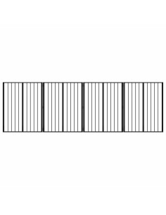 Cancello per cani 4 pcs Nero 80 x 100 cm Acciaio zincato 2