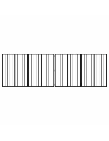 Cancello per cani 4 pcs Nero 80 x 100 cm Acciaio zincato