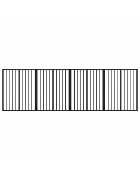 Cancello per cani 4 pcs Nero 80 x 100 cm Acciaio zincato
