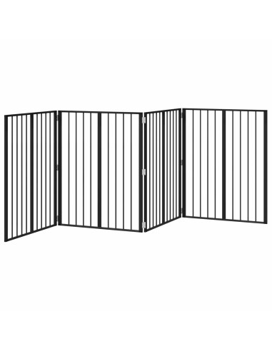 Cancello per cani 4 pcs Nero 80 x 100 cm Acciaio zincato